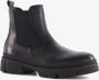 Tamaris leren dames chelsea boots laag Zwart - Thumbnail 1