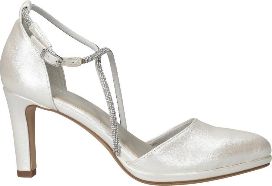 Tamaris Metallic Gouden Vegan Sandalette met 7 5 cm Hak Yellow Dames