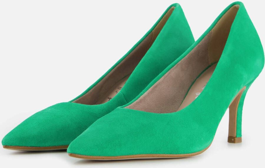 Tamaris Suède Groene Trendy Hakken Pumps Green Dames