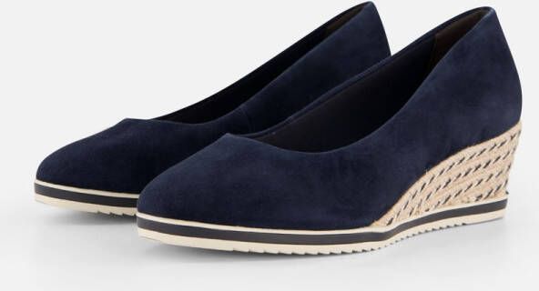 Tamaris Pumps met sleehak blauw Leer Dames