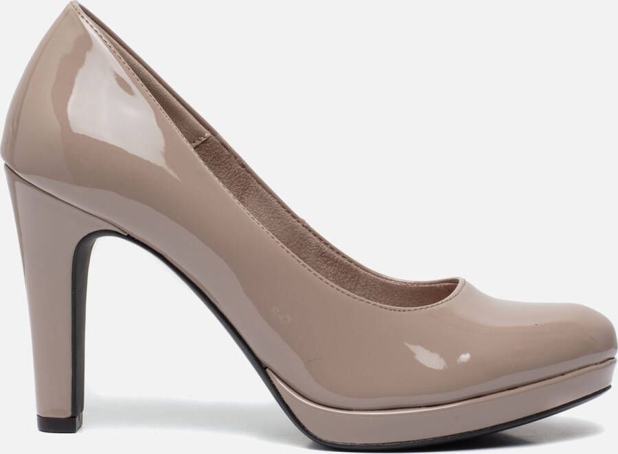 Tamaris Taupe Lakpump met 9 5 cm Hak Beige Dames