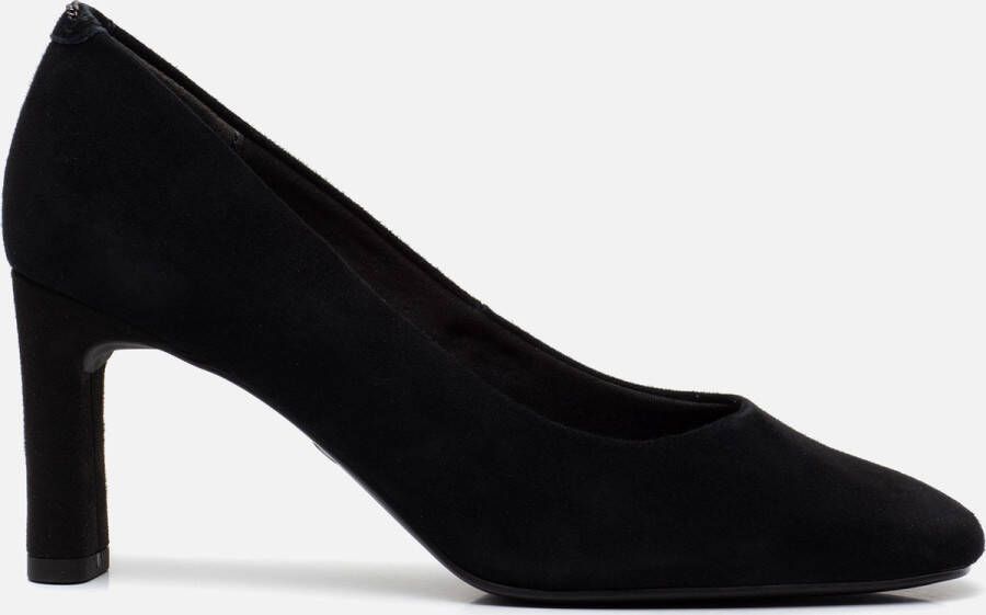 Tamaris Zwarte Suède Pump met Zilveren Ketting Black