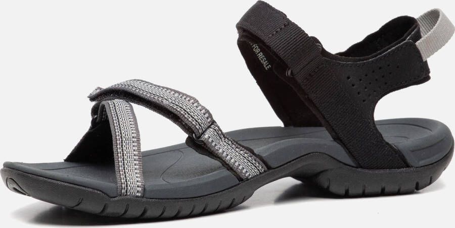 Tamaris Rafia Sandalen zwart Leer