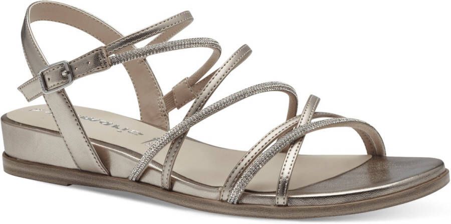 Tamaris Metallic Gouden Leren Slipper Multicolor Dames