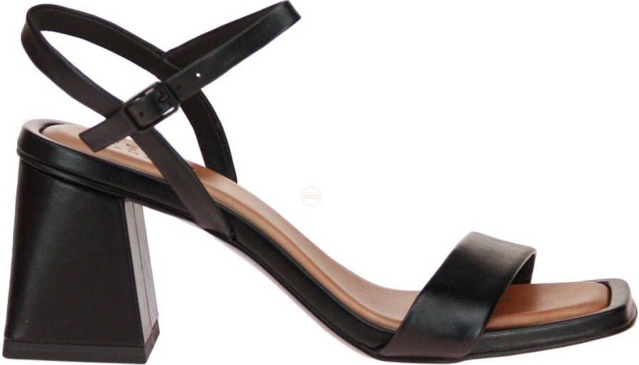 Tamaris Zwarte Elegante Open Platte Sandalen Black Dames