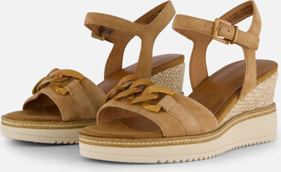 Tamaris Sandalen met hak cognac Leer Dames