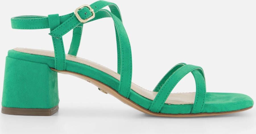 Tamaris Sandalen met hak groen Textiel Dames - Foto 1