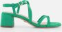 Tamaris Sandalen met hak groen Textiel Dames - Thumbnail 1