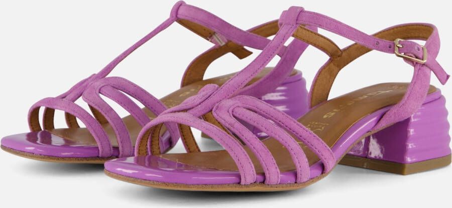 Tamaris Sandalen met hak paars Leer Dames