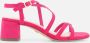 Tamaris Roze Suede Sandalette met Enkelbandje Pink Dames - Thumbnail 1