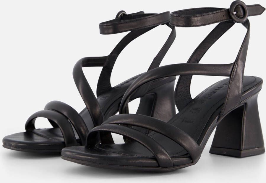 Tamaris Zwarte Elegante Platte Sandalen Black Dames