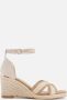 Tamaris Sandalen met sleehak beige Textiel Dames - Thumbnail 1