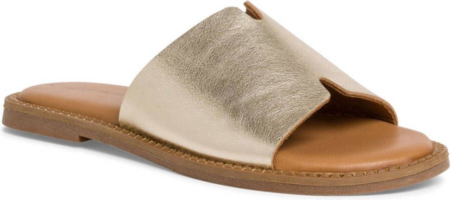 Tamaris Elegante Leren Slipper Beige Dames