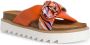 Tamaris Oranje en paarse leren slipper Multicolor Dames - Thumbnail 1