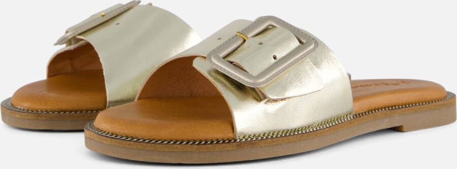 Tamaris Slippers goud Leer Dames