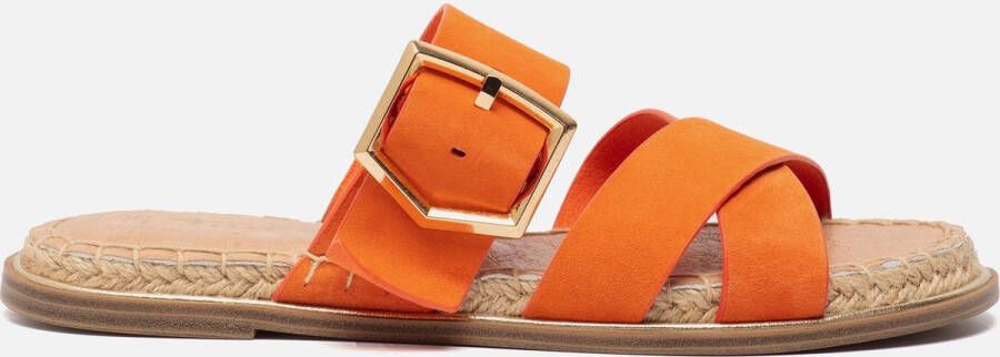 Tamaris Oranje Suède Gesp Slippers Orange Dames