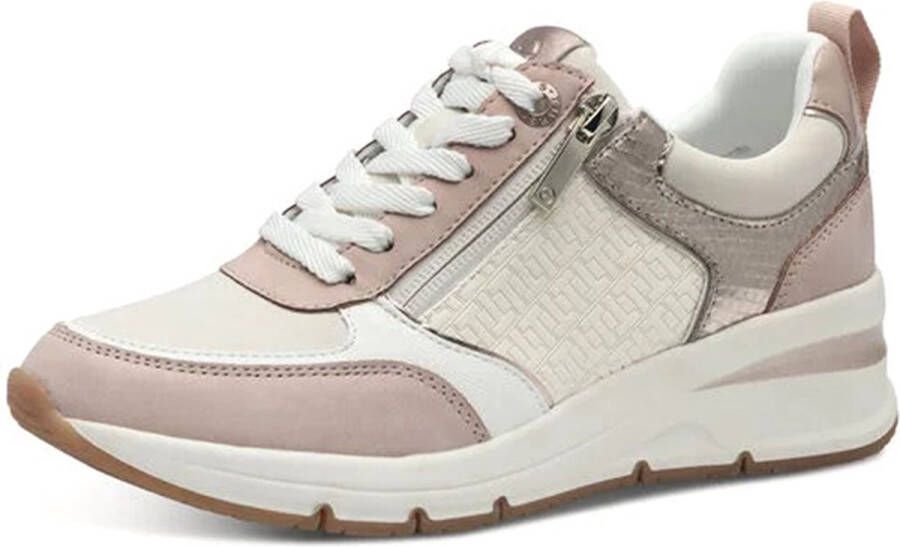 Tamaris Sneakers met sleehak vrijetijdsschoen lage schoen veterschoen met buitenrits