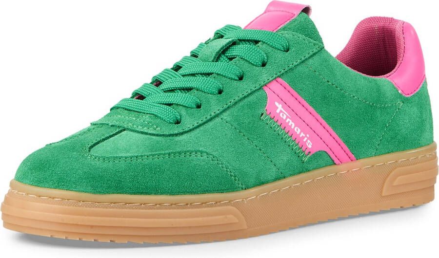 Tamaris Sneaker Lage Top Dames 1-23788-42 700 Damesschoenen Leer M2378842 groen