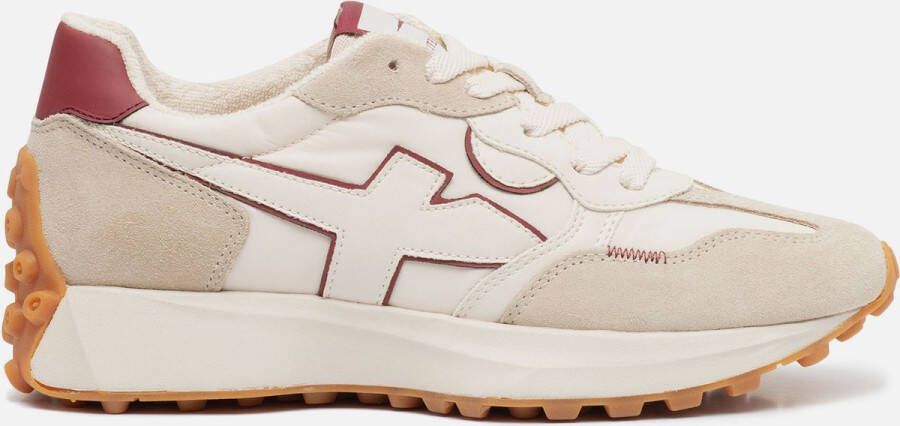 Tamaris Dames Sneaker Ivory Burgundy BEIGE