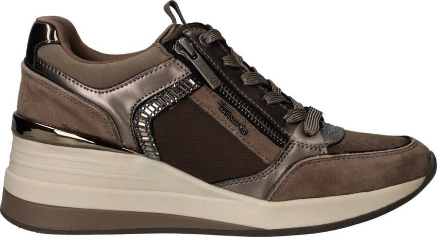 Tamaris Lage Taupe Sneakers voor Vrouwen Brown Dames