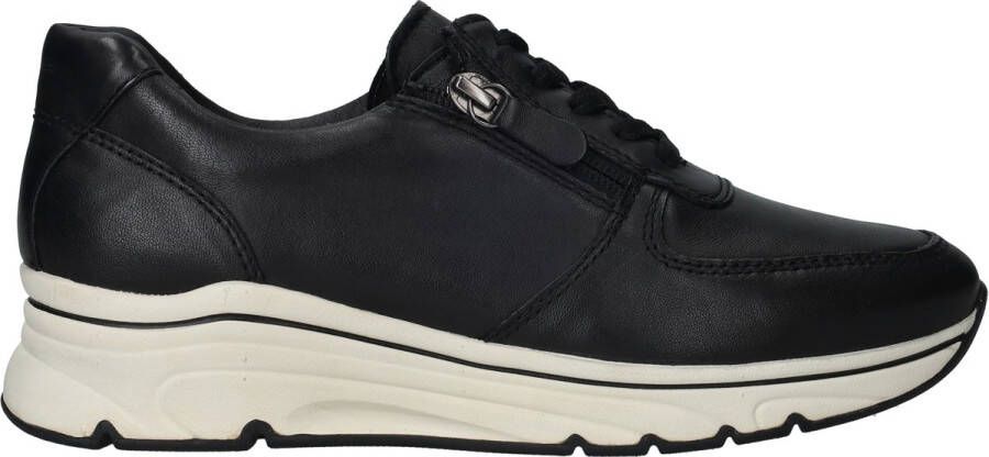 Tamaris Zwarte leren sneaker met comfortkenmerken Black Dames