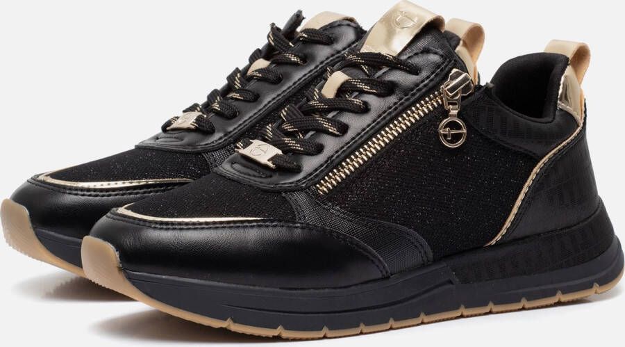 Tamaris Sneakers met sleehak vrijetijdsschoen halfschoen veterschoen met trendy metallic-details