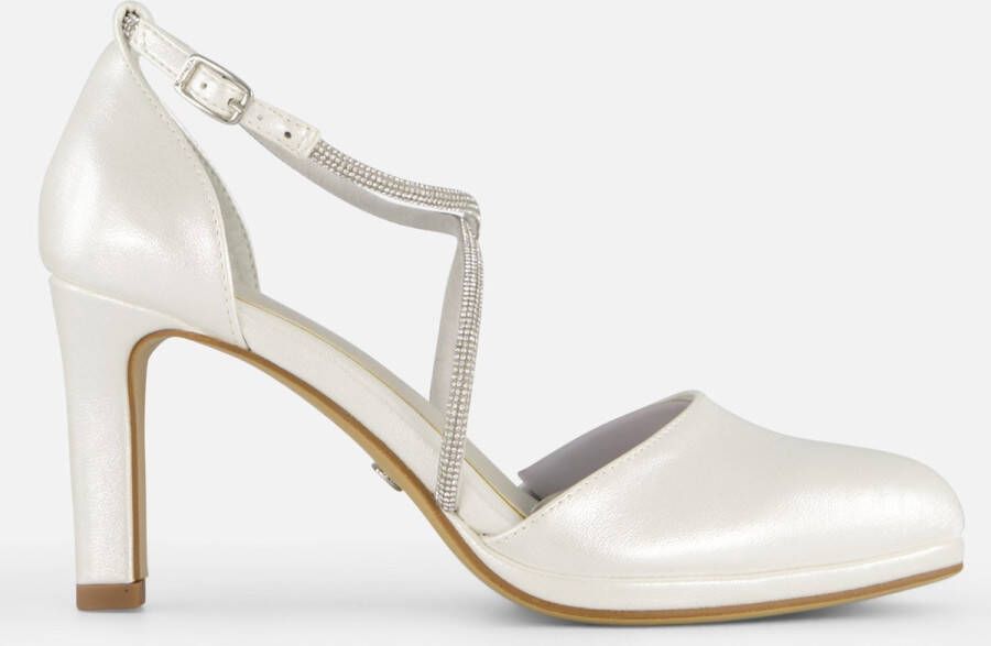 Tamaris Metallic Gouden Vegan Sandalette met 7 5 cm Hak Yellow Dames