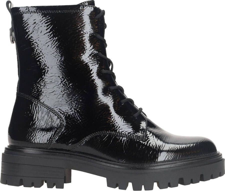 Tamaris Stoere vegan veterboot voor dames Black Dames