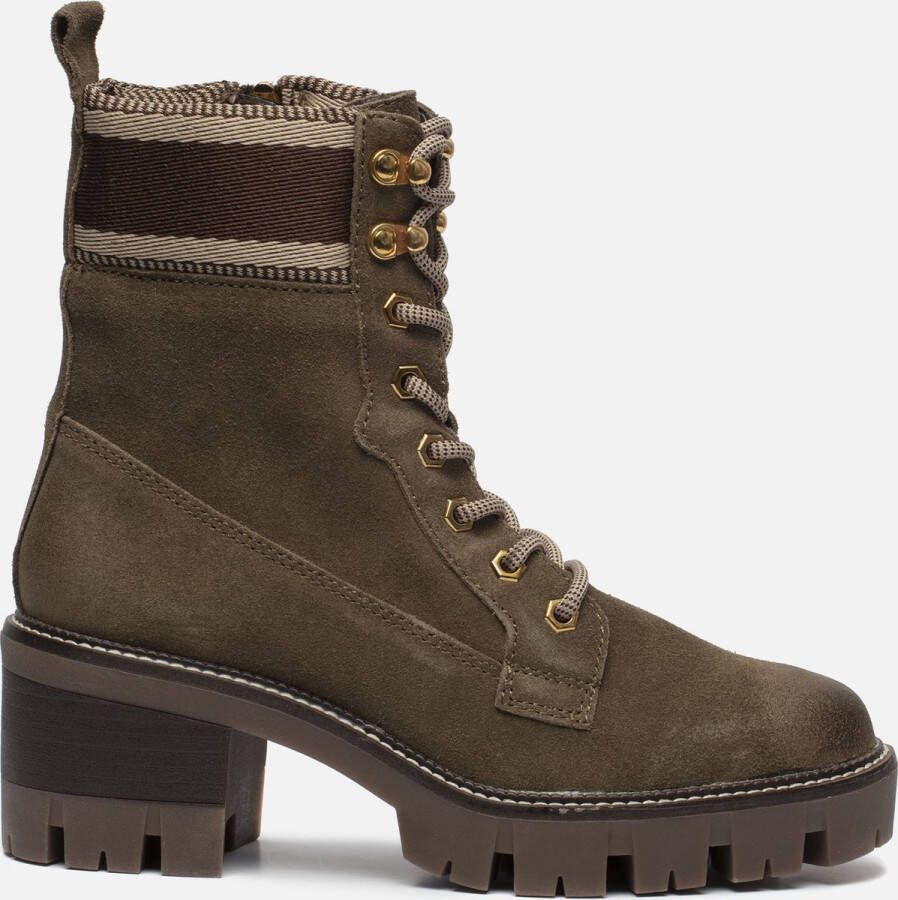 Tamaris Veterboots groen Leer Dames