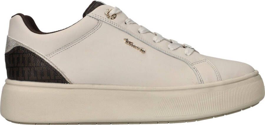 Tamaris Beige Platform Sneaker met Vetersluiting Beige Dames