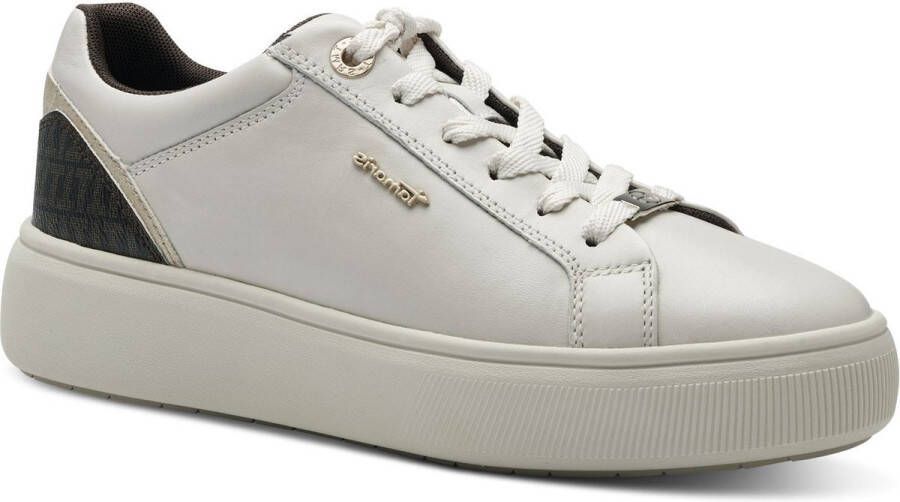 Tamaris Beige Platform Sneaker met Vetersluiting Beige Dames