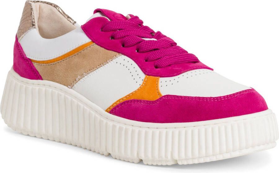 Tamaris Gestreepte Platform Sneakers in Roze Oranje Multicolor Dames - Foto 1