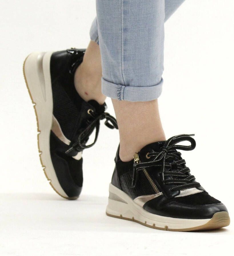 Tamaris Zwarte Vegan Sneaker met Versterkte Hiel Black Dames