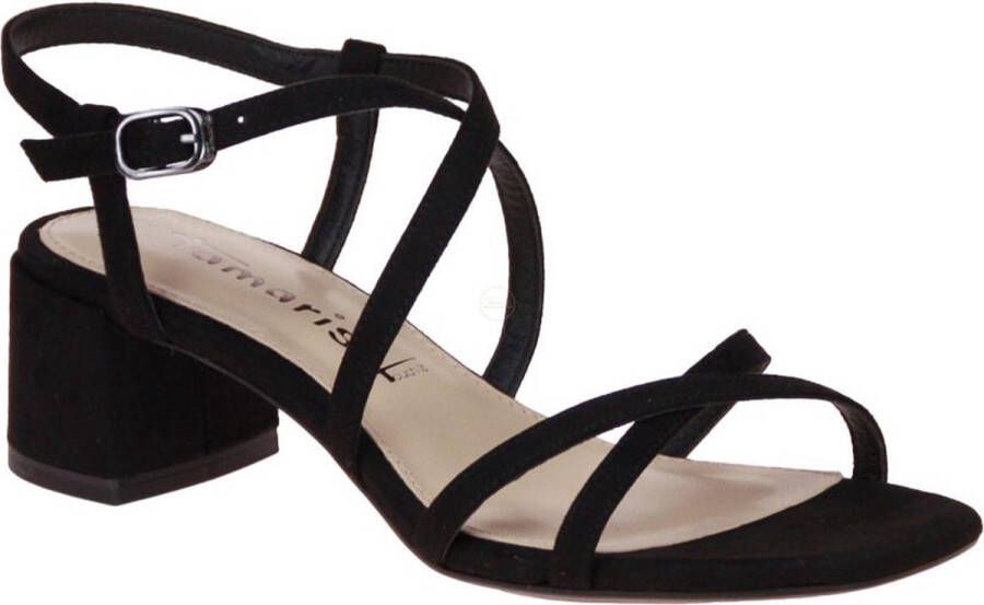 Tamaris Elegante Suède Sandalette voor Dames Black Dames