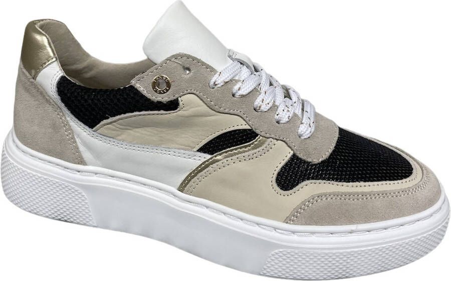 Tango Dionne 1b Beige bone black Sneaker sneaker Beige sneaker Dames sneaker