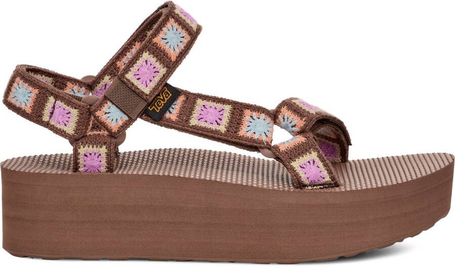 Teva FLATFORM UNIVERSAL CROCHET Dames Sandalen Bruin Roze