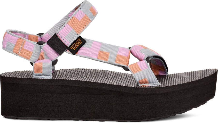 Teva FLATFORM UNIVERSAL Dames Sandalen Zwart Roze Oranje