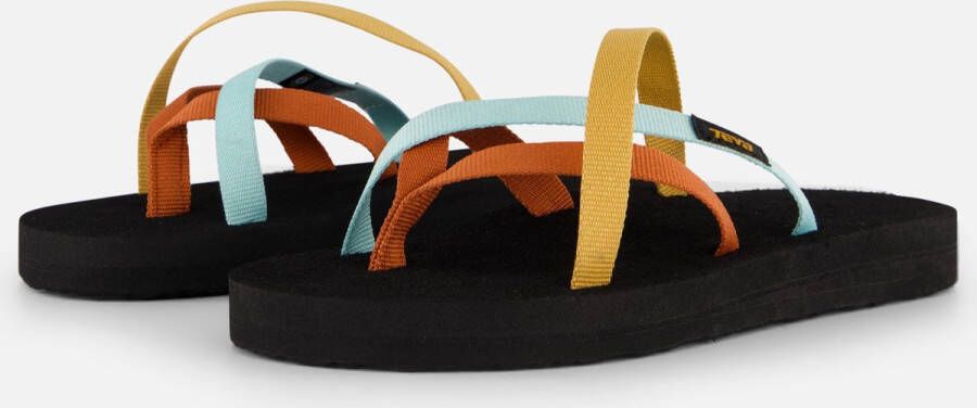 Teva OLOWAHU Dames Slippers Zwart Oranje Blauw