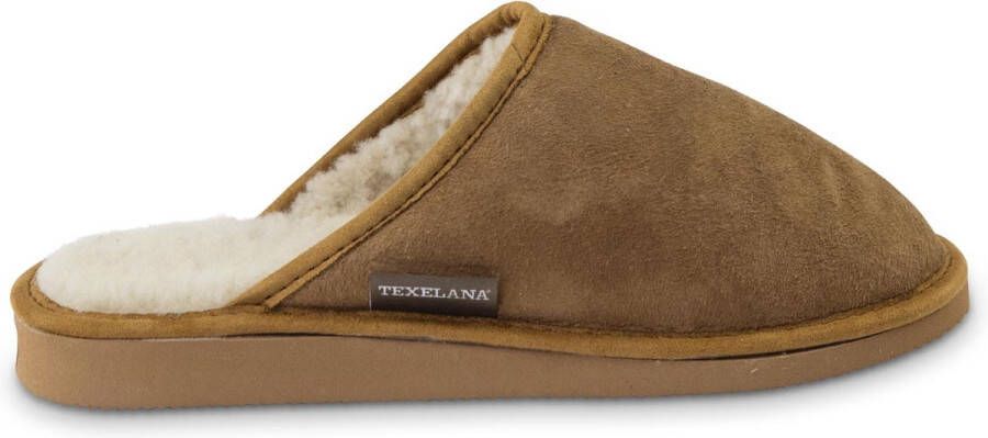 Texelana sloffen en pantoffels voor & pantoffel instapper slipper van schapenvacht met bontrand model RIA