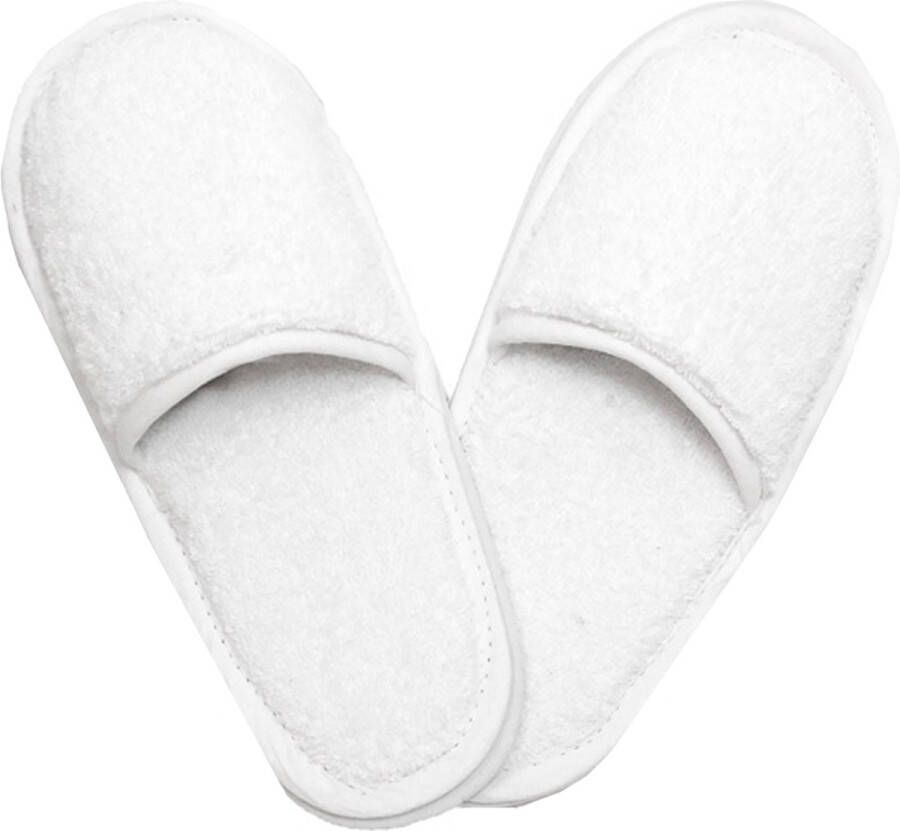 The One towelling Pantoffels 38 40 Badstofslippers 400 gr m² 100% Gekamd katoen -Wit