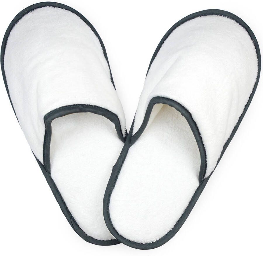 The One towelling Slippers 38 40 White Anthracite 100% katoen velour T1-Slipper