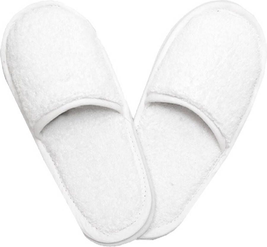 The One towelling Kinder Pantoffels 30 32 Badstofslippers 400 gr m² 100% Gekamd katoen Wit - Foto 1