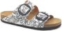 Think 3-0000725-1000 Wit zwart combi slipper - Thumbnail 1