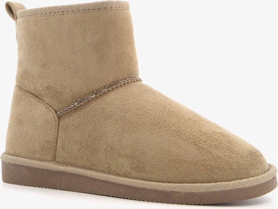 Thu!s hoge gevoerde dames pantoffels taupe Beige Sloffen