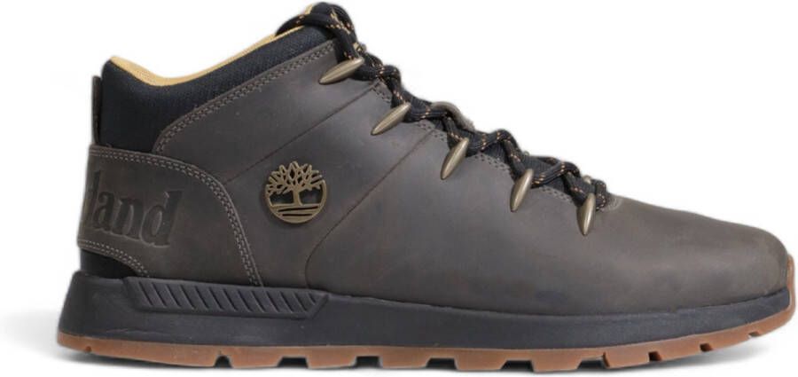 Timberland Grijze Effen Sneakers Met Rubberen Zool En Veters