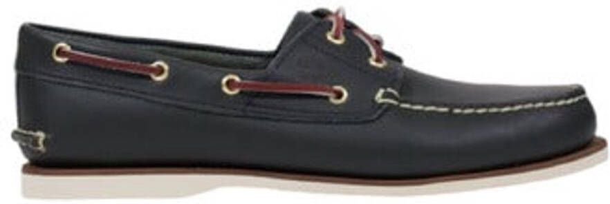 Timberland Heren Moccassin In Blauw Van Leer