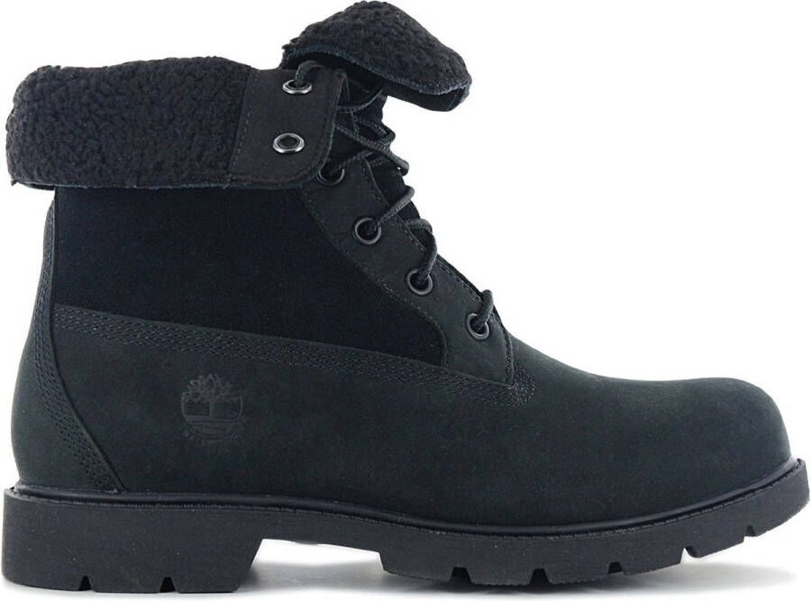 Timberland Linden Woods WP Fleece Fold Down Dames Winter Laarzen Boots Schoenen Gevoerd Leer Zwart TB0A1QST