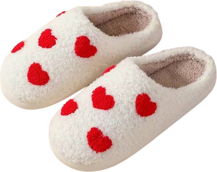 TippyToes Smiley Slippers Comfortabele en Warme Huispantoffels Anti-Slip Unisex Hartjes