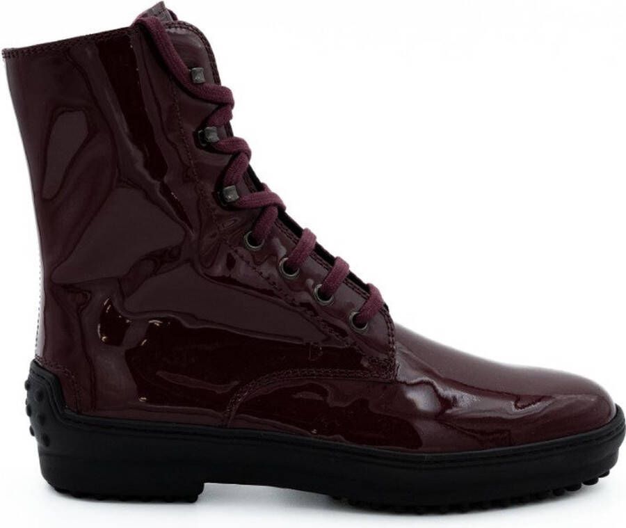 Tod's Combat Boots Bordeaux