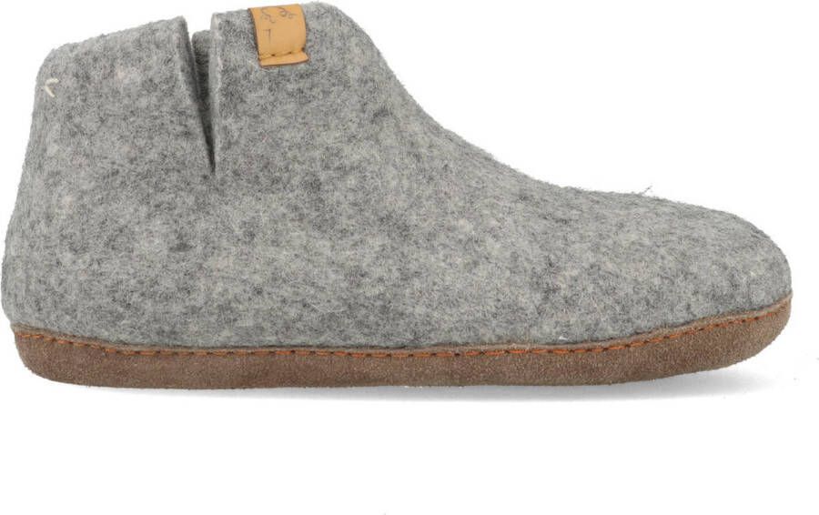 Tofvel Mula Wolvilt Sloffen Marbled Light Grey Grijs Wolvilt TF100042